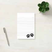 Post-it® Joli dessin noir Empreintes de pattes chiot Linked (Bureau)