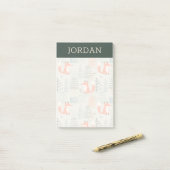 Post-it® Joli Doodle Fox Forest Motif de bois (Sur un bureau)