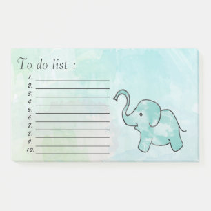 Post-it® Joli éléphant aquarelle "à faire liste"