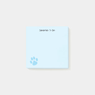 Post-it® Joli empreinte de patte bleu clair personnalisable