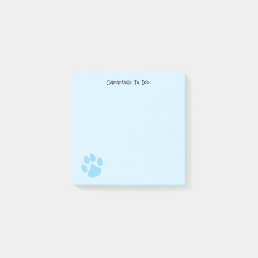 Post-it® Joli empreinte de patte bleu clair personnalisable (Devant)