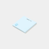 Post-it® Joli empreinte de patte bleu clair personnalisable (Incliné)