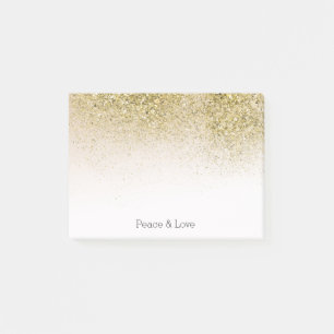 Post-it® Joli et brillant Gold Peace Love