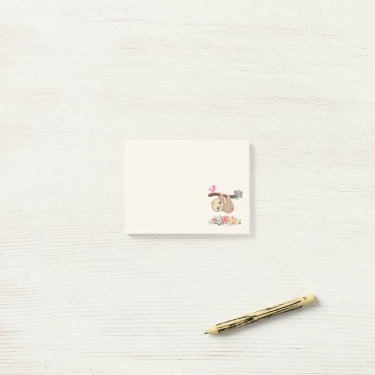 Post-it® Joli fentes Brown accrochées à l'envers (Sur un bureau)