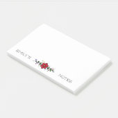Post-it® Joli feuille de fleurs rouges personnalisées Notes (Incliné)