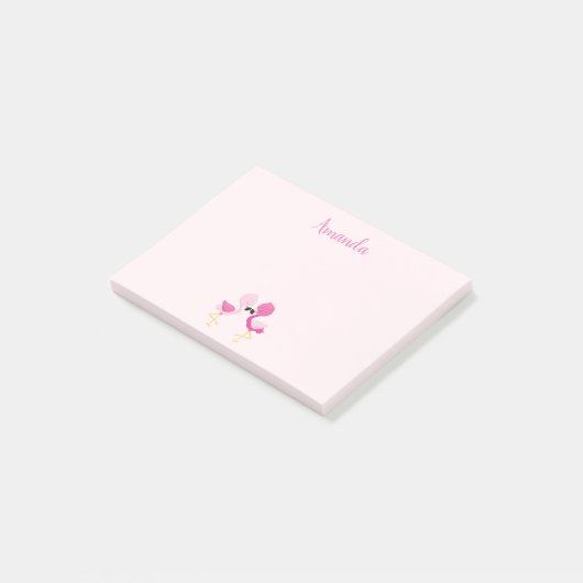 Post-it® Joli Flamant rose rose (Incliné)