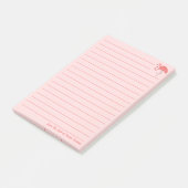 Post-it® Joli Flamant rose rose lin personnalisé (Incliné)