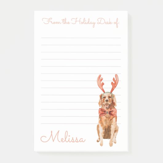 Post-it® Joli Golden Retriever du Holiday Desk de (Devant)