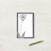 Post-it® Joli Gris Charbon Fleurs (Sur un bureau)
