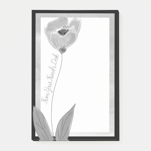 Post-it® Joli Gris Charbon Fleurs (Devant)