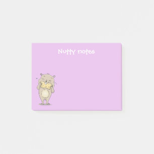 Post-it® Joli hamster brun mangeant un cartoon de cacahuète