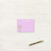 Post-it® Joli hamster brun mangeant un cartoon de cacahuète (Sur un bureau)