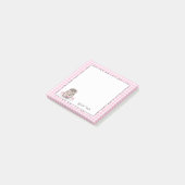 Post-it® Joli Hérisson Texte personnalisé Notes roses (Incliné)