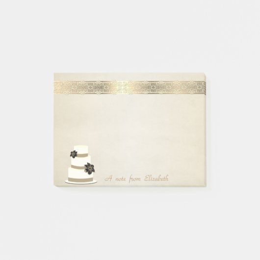 Post-it® Joli Joli Style Élégant, Dentelle, Gâteau (Devant)