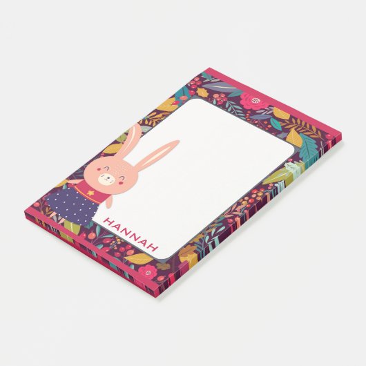 Post-it® Joli lapin de lapin de fleurs (Incliné)