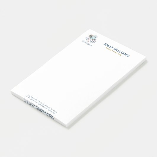 Post-it® Joli lapin de Pâques à vélo (Incliné)