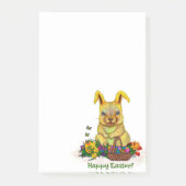 Post-it® Joli lapin de Pâques avec oeufs et fleurs (Devant)