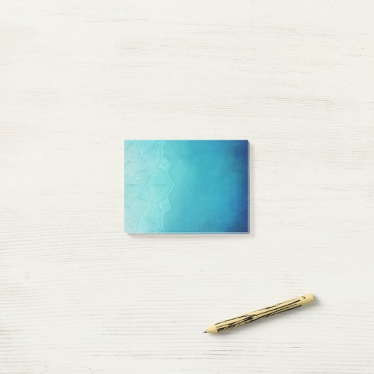 Post-it® Joli Mandala bleu Abstrait (Sur un bureau)