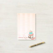 Post-it® Joli Mignon Élégant Féminin , Gâteau (Sur un bureau)