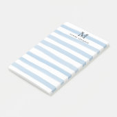 Post-it® Joli Moderne Dusty Bleu Aquarelle Rayures Monogram (Incliné)