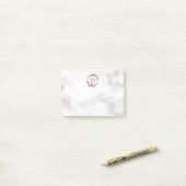 Post-it® Joli Monogramme de couronne de fleurs rose (Sur un bureau)