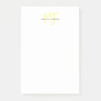 Joli Monogramme Jaune Blanc Moderne Minimaliste