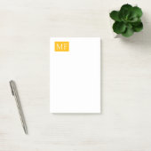 Post-it® Joli Monogramme Jaune Blanc Moderne Minimaliste (Bureau)