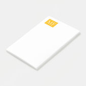 Post-it® Joli Monogramme Jaune Blanc Moderne Minimaliste (Incliné)