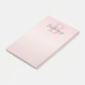 Post-it® Joli Monogramme rose personnalisable et votre nom  (Incliné)