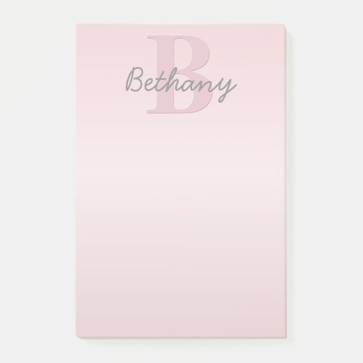 Post-it® Joli Monogramme rose personnalisable et votre nom  (Devant)