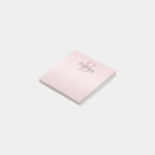 Post-it® Joli Monogramme rose personnalisable et votre nom  (Incliné)