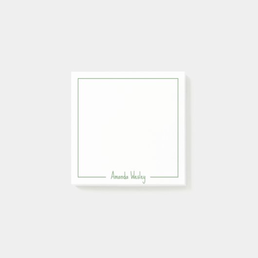 Post-it® Joli Monogramme vert Nom complet (Devant)