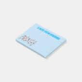 Post-it® Joli motif caricature de calmar rose (Incliné)