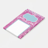 Post-it® Joli motif floral bleu rose. Abstrait botanique (Incliné)