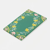 Post-it® Joli motif floral vert. Feuillage botanique (Incliné)