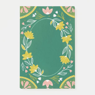 Post-it® Joli motif floral vert. Feuillage botanique