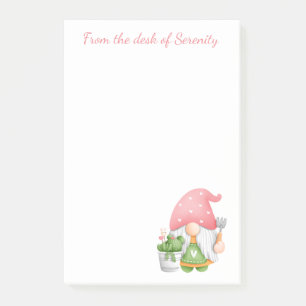 Post-it® Joli Nain de Jardin Vert Rose Aquarelle Jardin