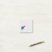 Post-it® Joli oiseau bleu aquarelle (Sur un bureau)