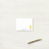 Post-it® Joli Oiseau Jaune Animaux Animaux Caricature Nom p (Sur un bureau)