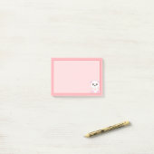 Post-it® Joli ours polaire sur fond rose clair (Sur un bureau)
