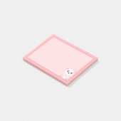 Post-it® Joli ours polaire sur fond rose clair (Incliné)