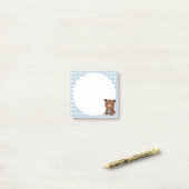 Post-it® Joli Ourson Brun Heureux  (Sur un bureau)