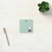 Post-it® Joli panda assis monogramme vert sauge (Bureau)