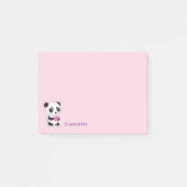 Post-it® Joli Panda avec un nom personnalisé Cœur Rose  (Devant)