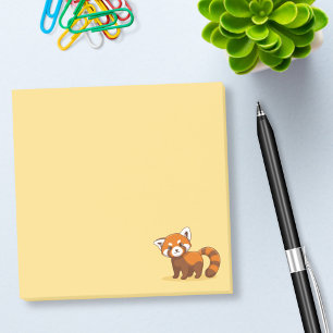 Post-it® Joli panda roux sur fond jaune