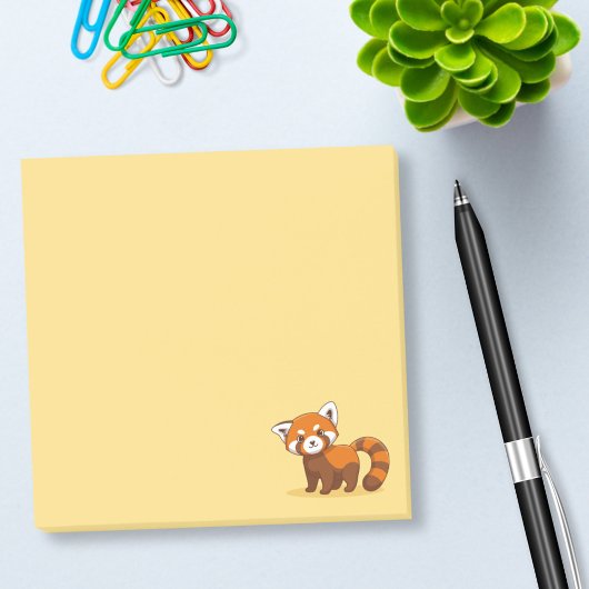 Post-it® Joli panda roux sur fond jaune