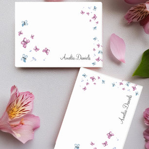 Post-it® Joli papillon rose et bleu Personnalisé