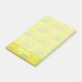 Post-it® Joli pastel arc-en-ciel nom motif personnalisé (Incliné)