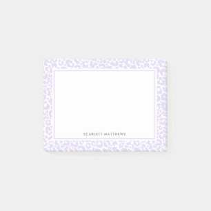 Post-it® Joli Pastel Empreinte de léopard Motif pourpre No