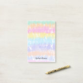 Post-it® Joli Pastel Tie Dye Watercolor Stripes Nom (Sur un bureau)